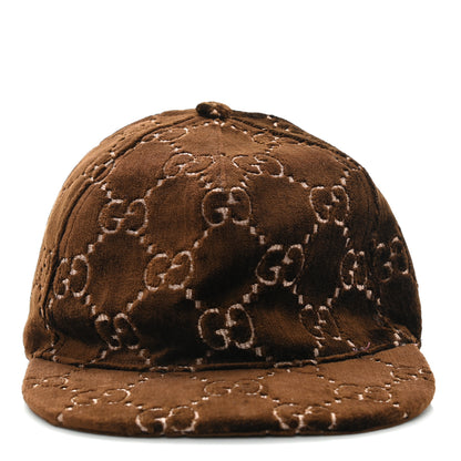 Gucci Velvet GG Monogram Baseball Cap XL Brown 4 of 9
