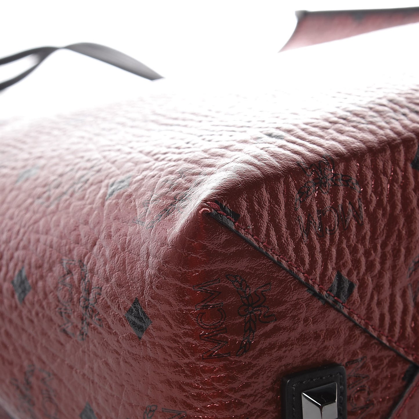 Metallic Visetos Medium Kira North South Shopper Tote Scooter Red