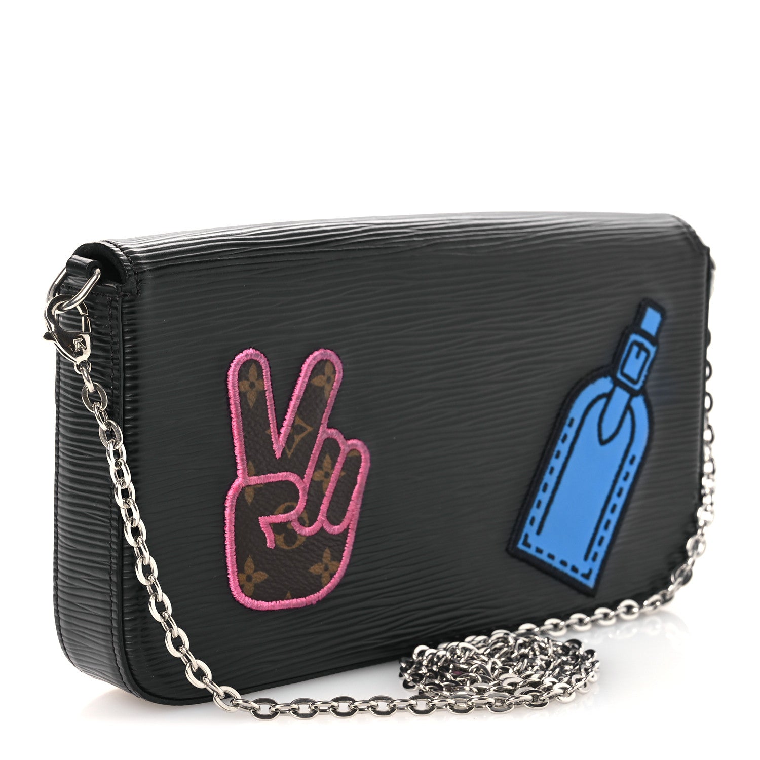 Louis Vuitton Epi LV Stories Pochette Felicie Black 4 of 12