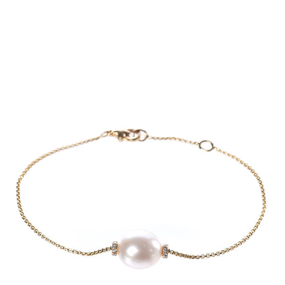 David Yurman 18K Yellow Gold South Sea Pearl Diamond Solari Single Station Adjustable Bracelet White 1 of 5