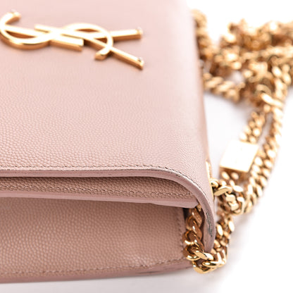 Saint Laurent Grain De Poudre Small Monogram Kate Satchel Pale Pink 10 of 10
