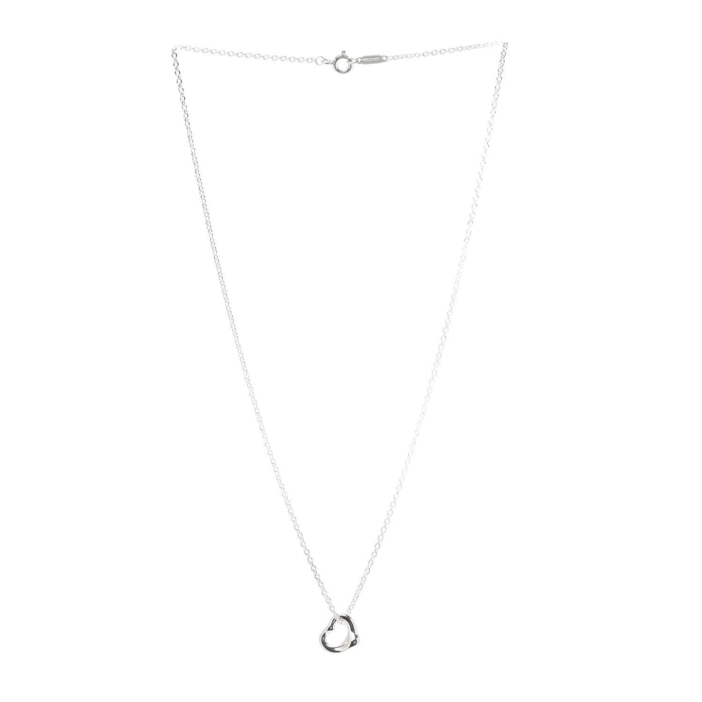 Sterling Silver 11mm Elsa Peretti Open Heart Pendant Necklace