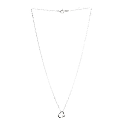 Tiffany Sterling Silver 11mm Elsa Peretti Open Heart Pendant Necklace 3 of 6