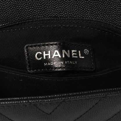Chanel Caviar Chevron Quilted Mini Coco Handle Flap Dark Grey 6 of 10