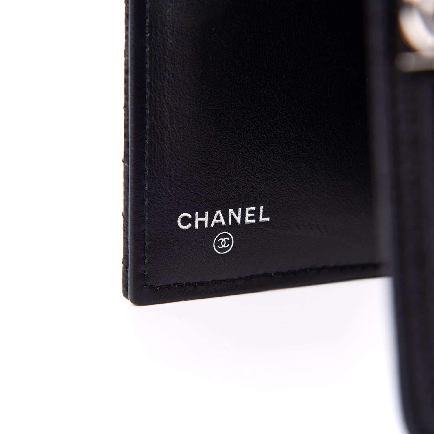 Chanel Caviar Chevron Quilted Medium Boy Flap Wallet Black 5 of 9