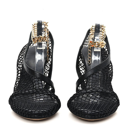 Bottega Veneta Mesh Nappa Chunky Chain Sandals 39 Black 2 of 7