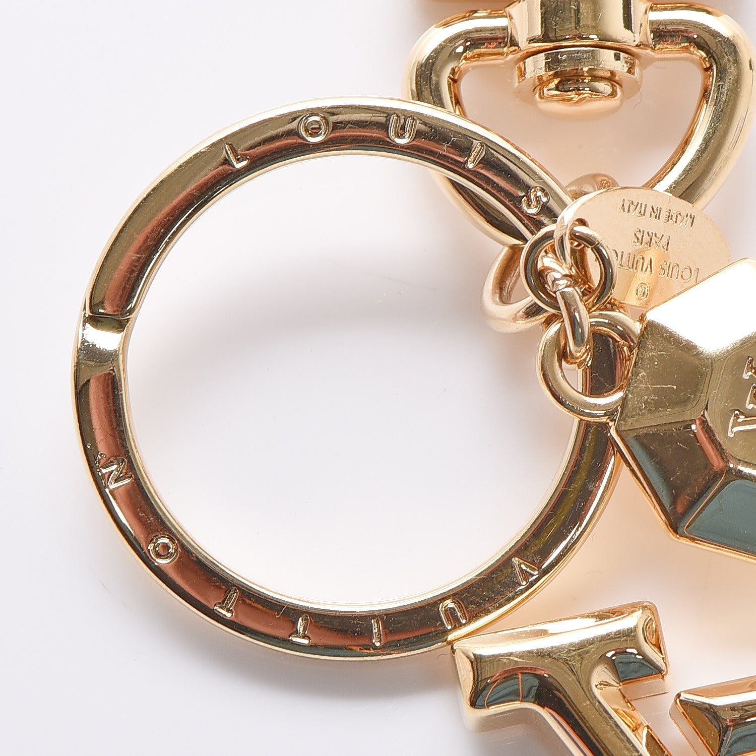 Louis Vuitton LV Facettes Bag Charm Key Holder Gold 5 of 6