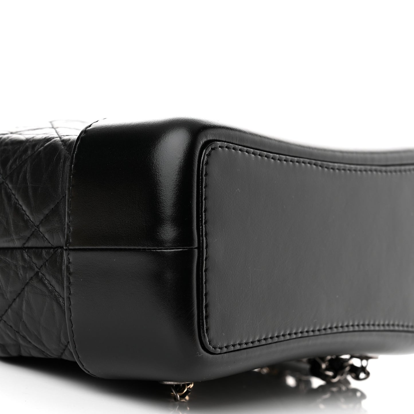 Aged Calfskin Quilted Small Gabrielle Backpack Black
