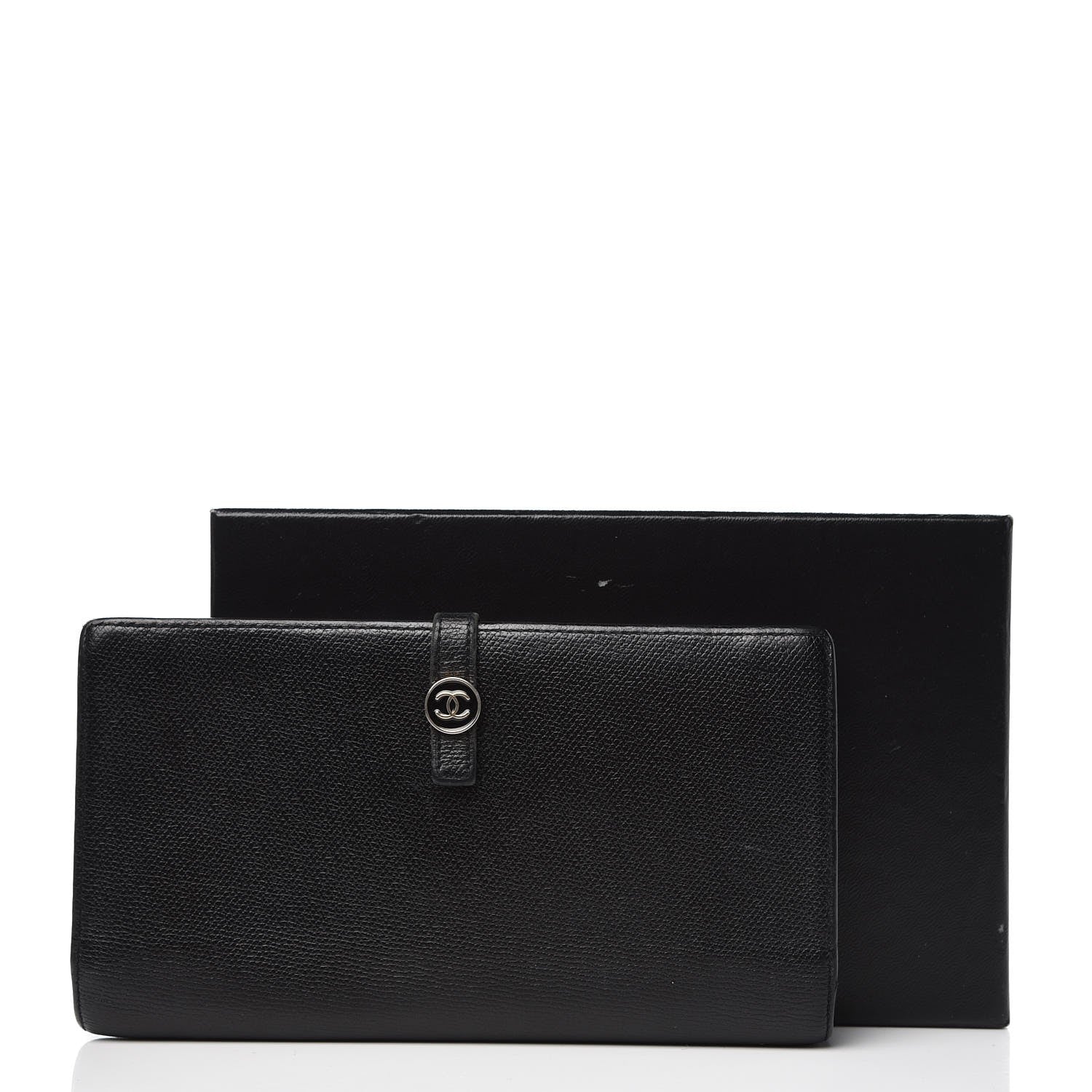 Chanel Grained Calfskin CC Button Wallet Black 12 of 12