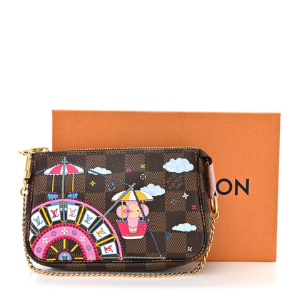 Louis Vuitton Damier Ebene 2020 Christmas Animation Big Wheel Mini Pochette Accessories Rose Ballerine 11 of 11