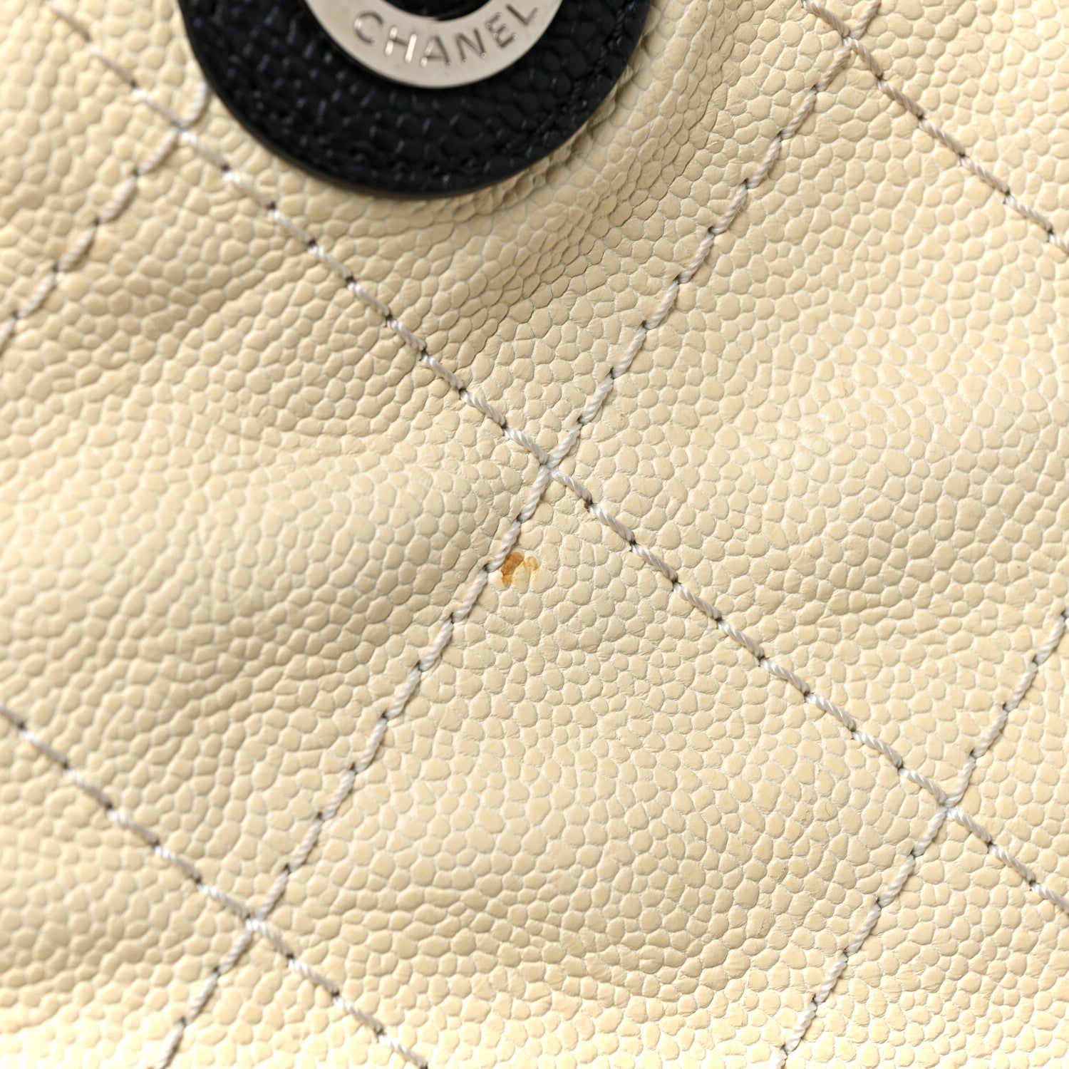 Chanel Grained Calfskin Quilted Small Daily Tote Dark White Black 15 of 16