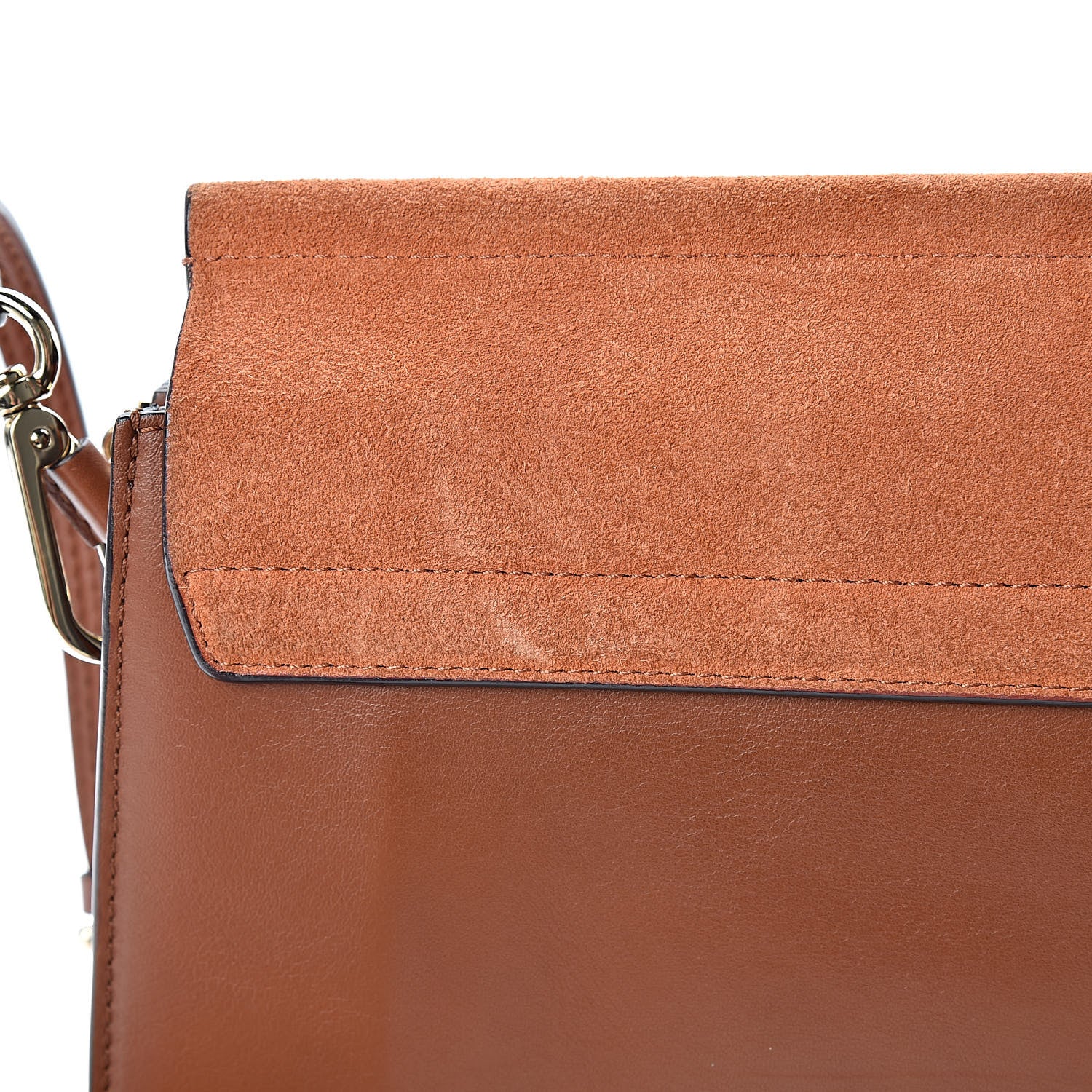 Chloe Suede Calfskin Medium Faye Shoulder Bag Tobacco 11 of 12