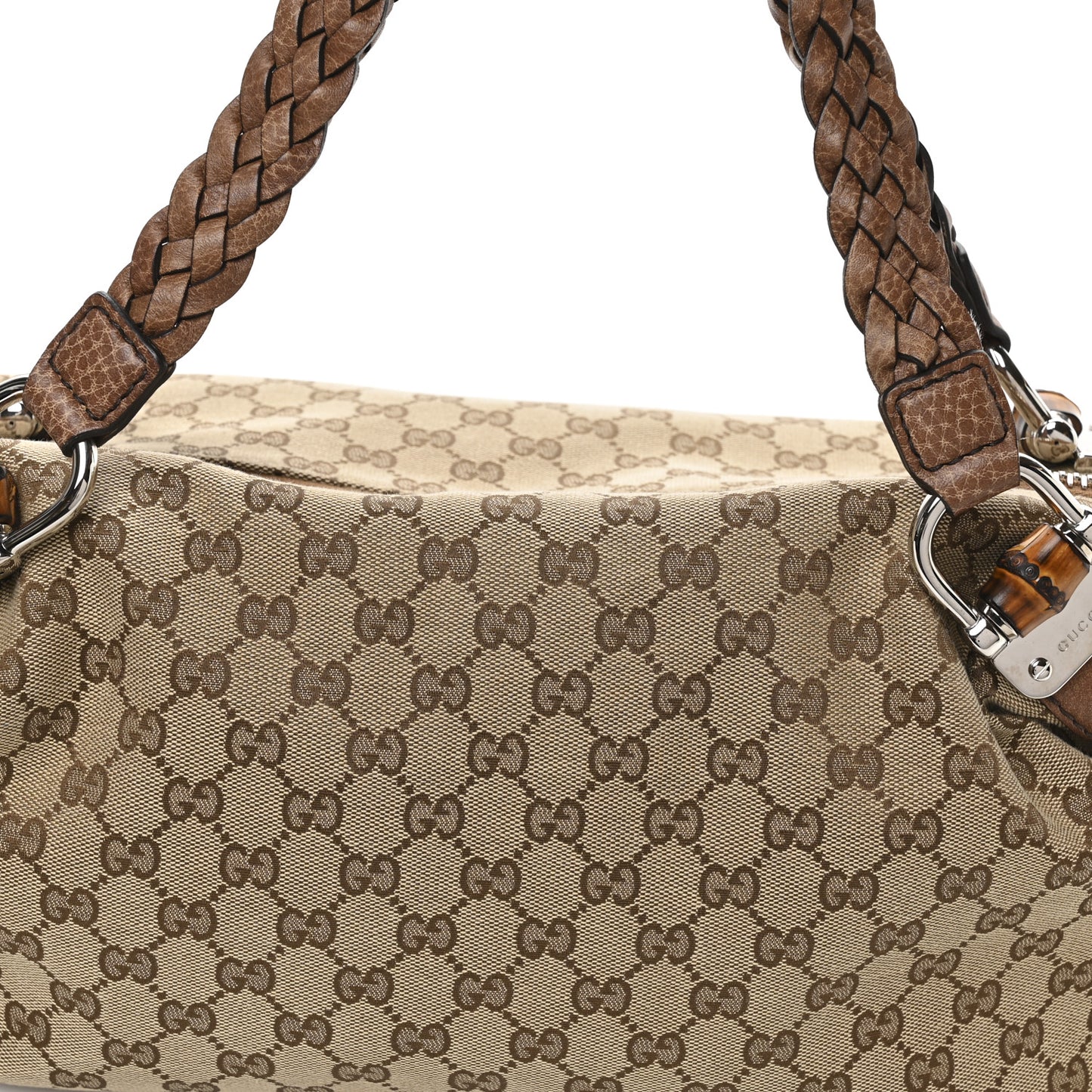 Monogram Bamboo Bar Medium Tote Brown