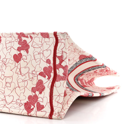 Christian Dior Canvas Embroidered Large Dioramour D-Royaume Book Tote Red Multicolor 10 of 16