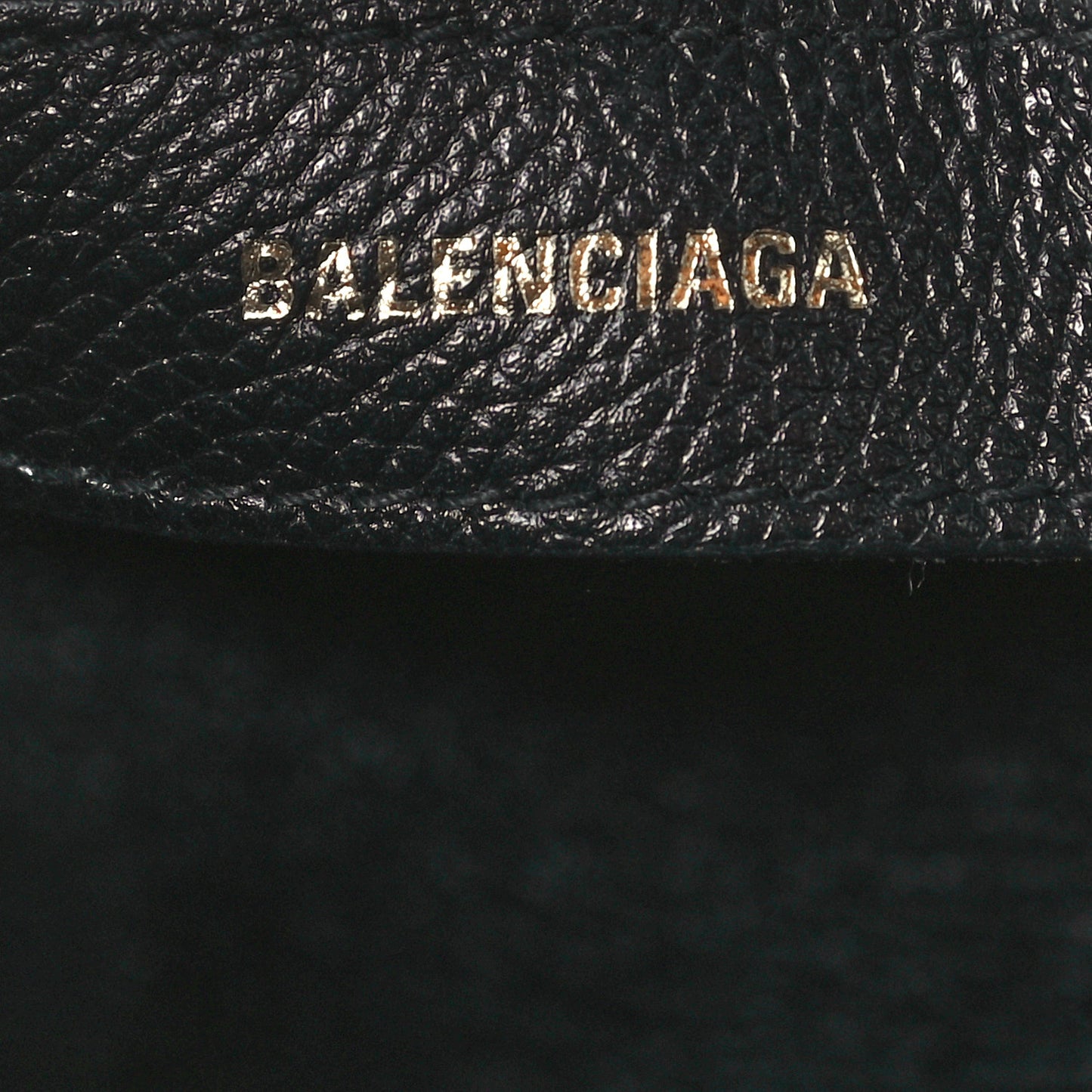 Grained Calfskin Logo S Ville Top Handle Bag Black White