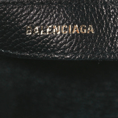 Balenciaga Grained Calfskin Logo S Ville Top Handle Bag Black White 6 of 10