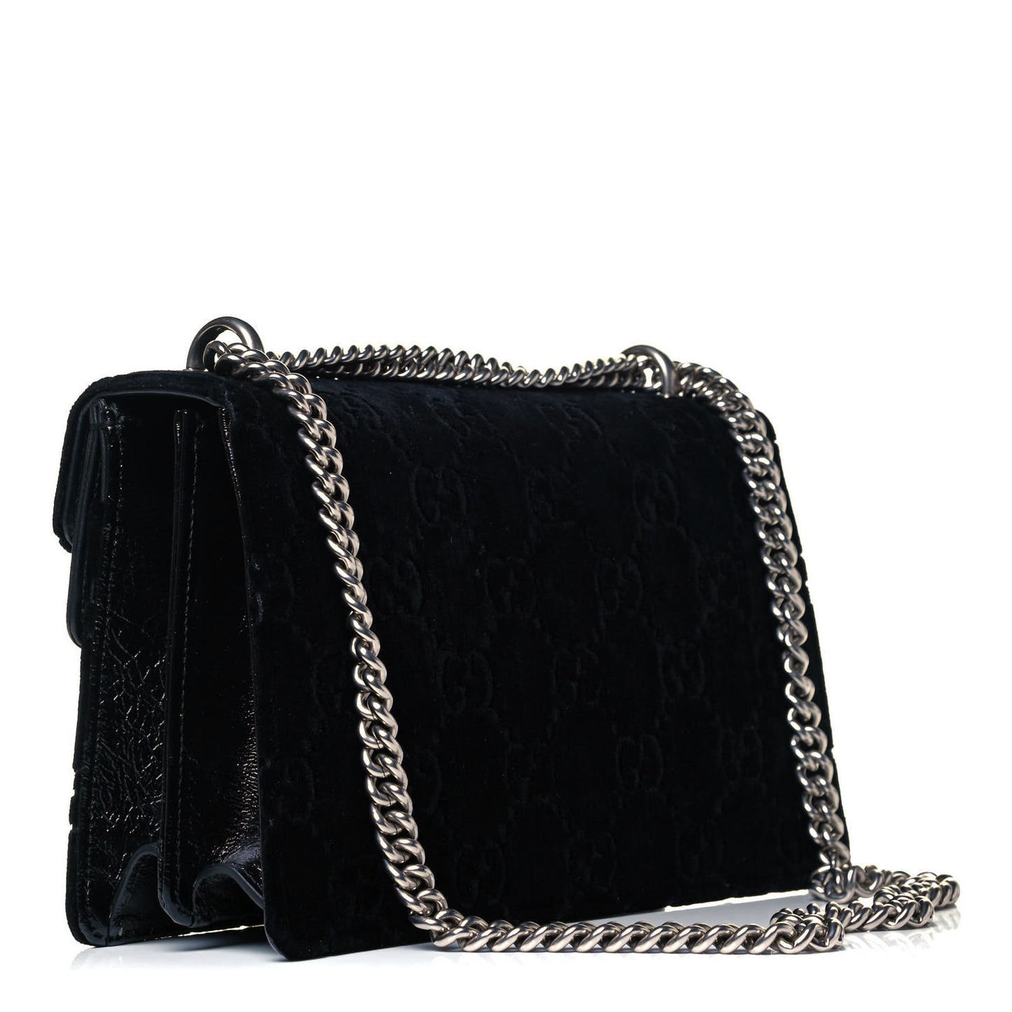 Velvet GG Monogram Small Dionysus Shoulder Bag Black