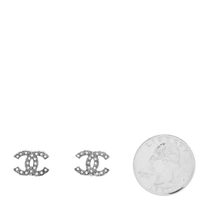 Chanel Ruthenium CHANEL Crystal Studded CC Earrings 2 of 4