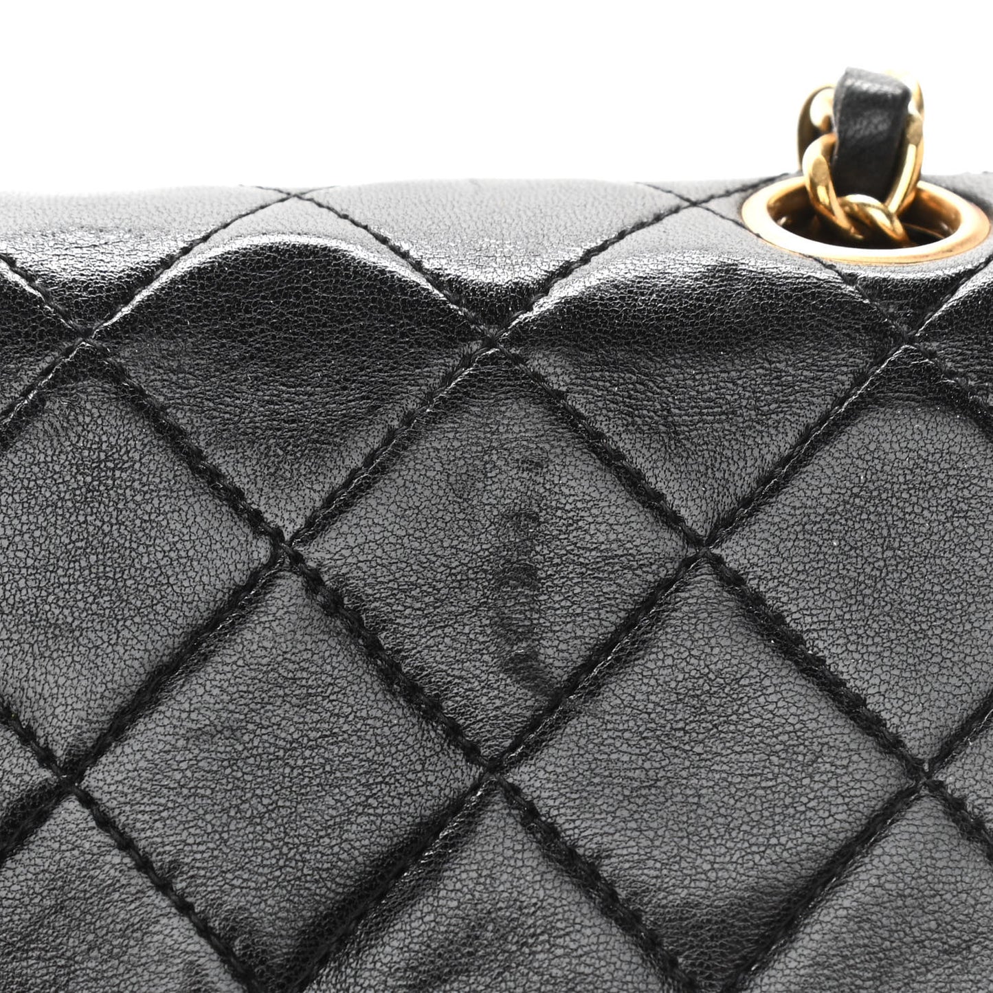 Lambskin Quilted Small Double Flap Black