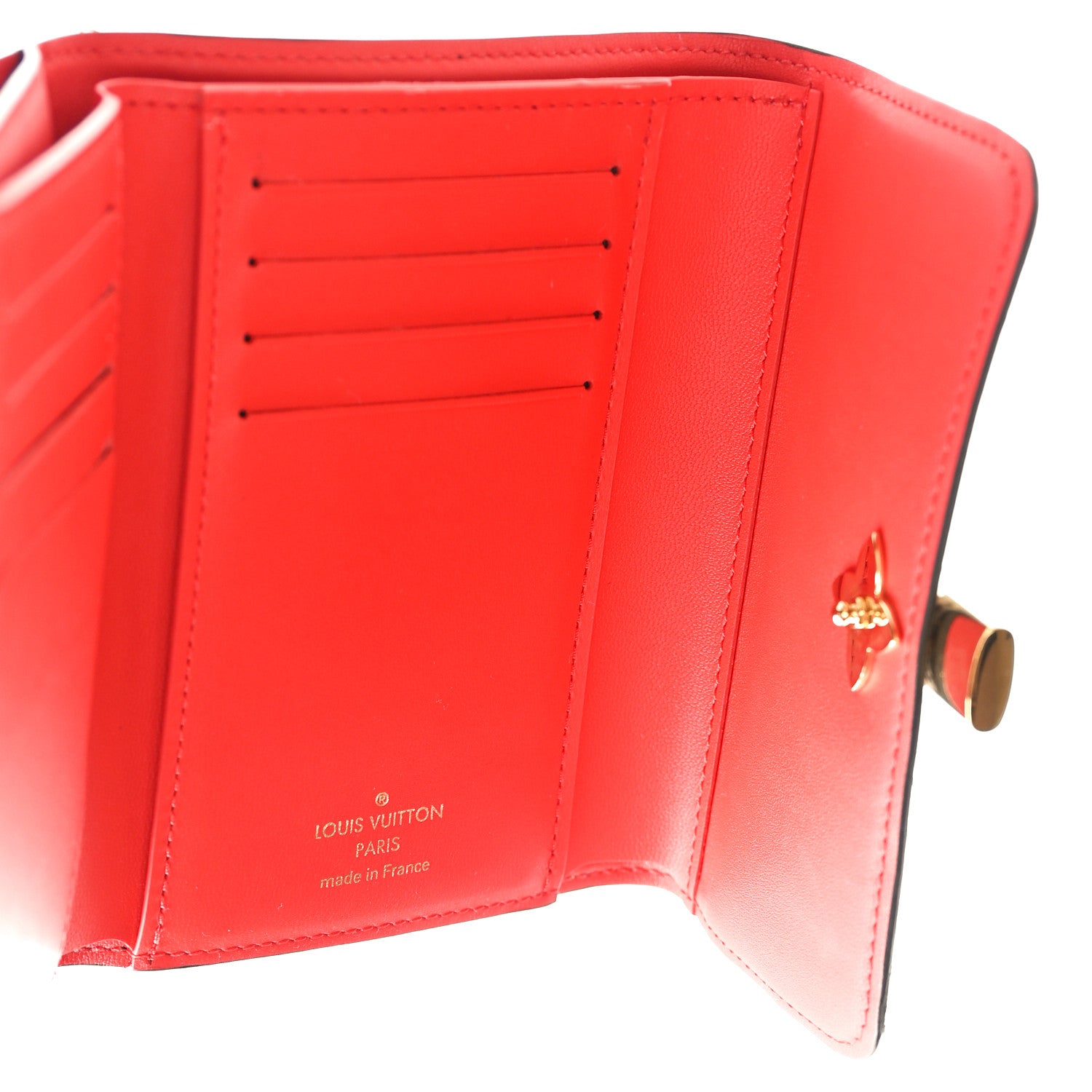 Louis Vuitton Monogram Flower Lock Compact Wallet Coquelicot 5 of 7