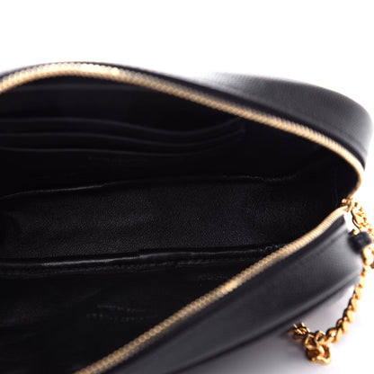 Saint Laurent Grain De Poudre Matelasse Monogram Mini Lou Camera Bag Black 5 of 11