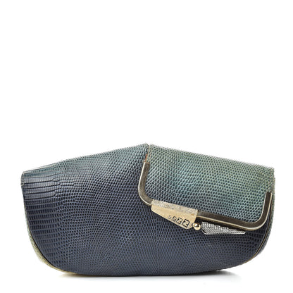 Fendi Lizard Ombre Origami Borderline Clutch Green 1 of 10