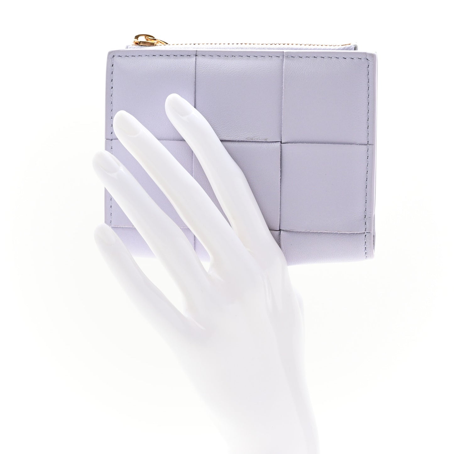 Nappa Maxi Intrecciato Bifold Zip Wallet Oyster