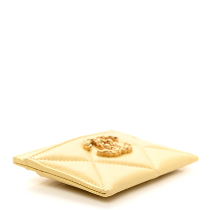 Chanel Lambskin Quilted Chanel 19 Card Holder Yellow 4 of 9