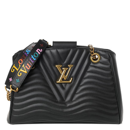 Louis Vuitton Calfskin New Wave Chain Tote Black 1 of 9