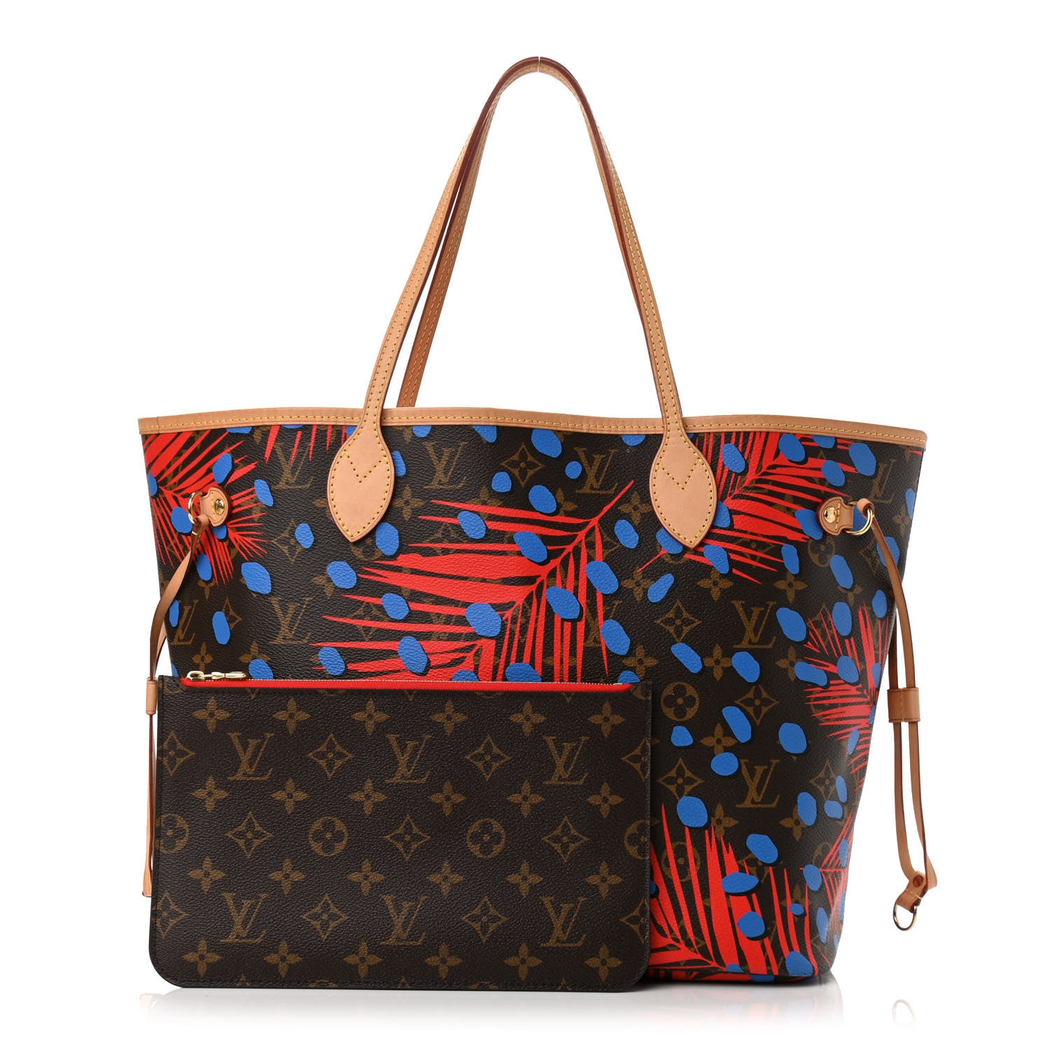 Louis Vuitton Monogram Jungle Dots Neo Neverfull MM Coquelicot Denim 1 of 11