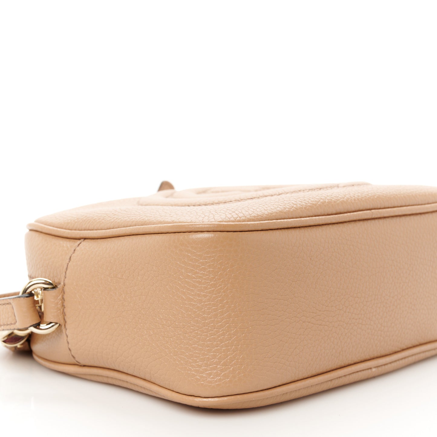 Pebbled Calfskin Small Soho Disco Bag Rose Beige