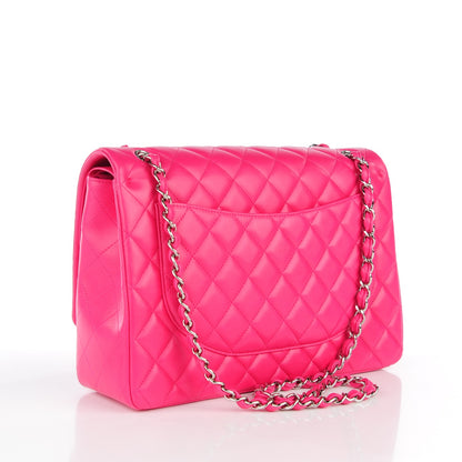 Chanel Lambskin Quilted Maxi Double Flap Fuchsia 3 of 9