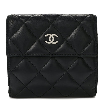 Chanel Lambskin Quilted Compact French Flap Wallet Black 1 of 10