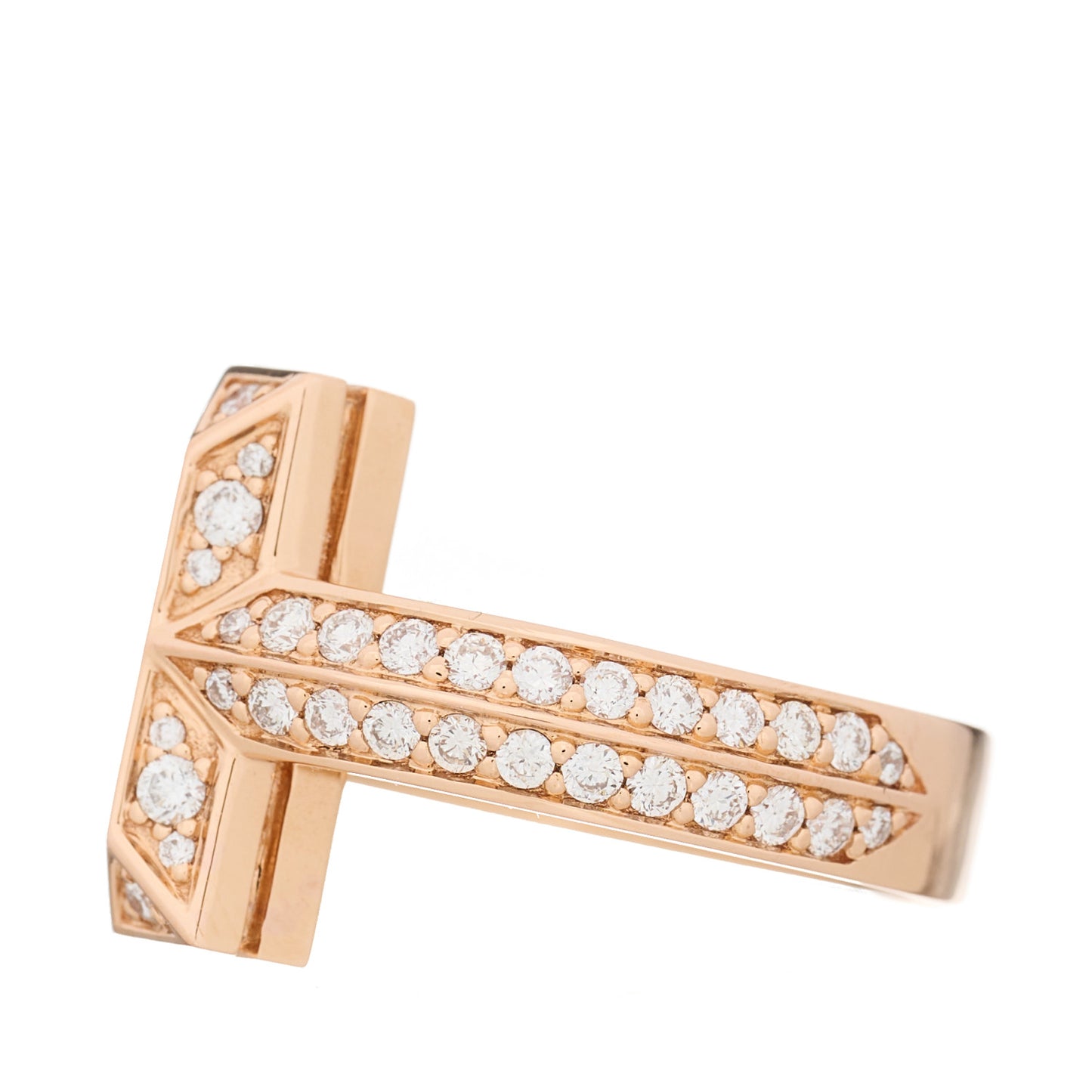18K Rose Gold Diamond Wide T T1 Wide Ring 52 6