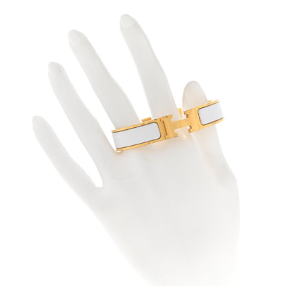 Hermes Enamel Narrow Clic Clac H Bracelet PM White 2 of 7