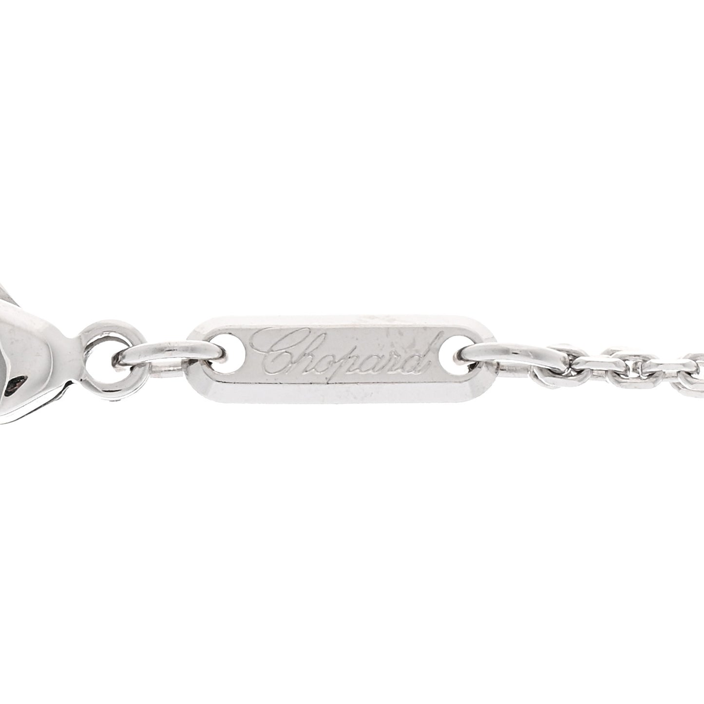 18K White Gold Happy Diamonds Circle Pendant Necklace