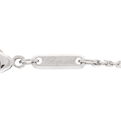 Chopard 18K White Gold Happy Diamonds Circle Pendant Necklace 4 of 5