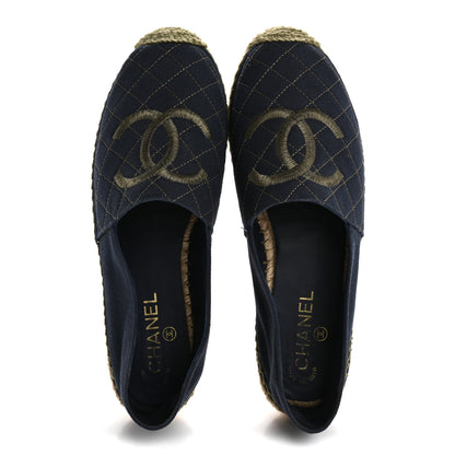 Chanel Fabric Biarritz CC Espadrilles 41 Blue Green 2 of 13