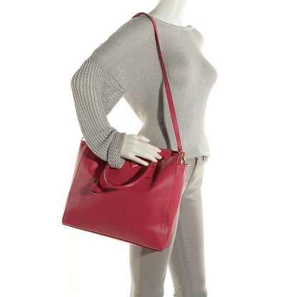 Prada Saffiano Lux Double Handle Shopping Tote Peonia 2 of 9