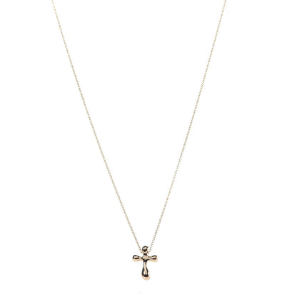 Tiffany 18K Yellow Gold 12mm Elsa Peretti Cross Pendant Necklace 1 of 6