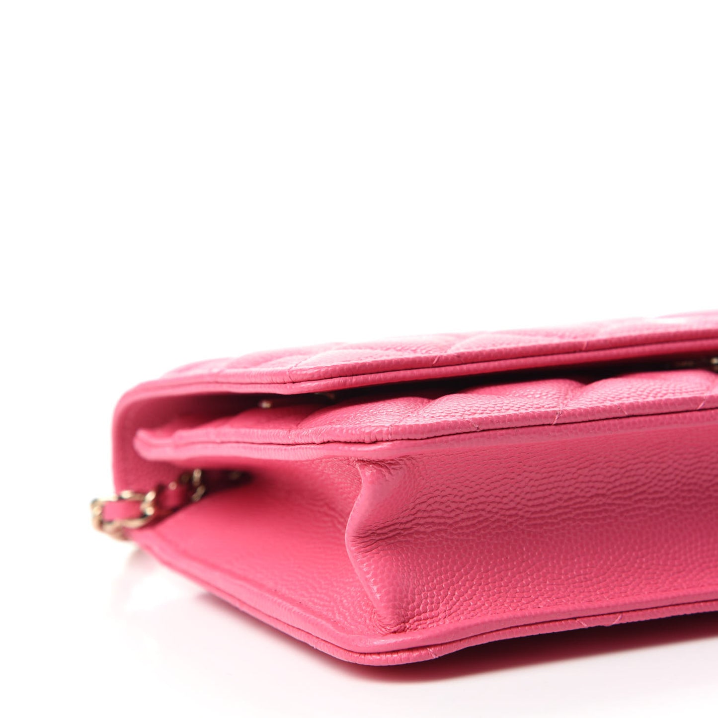 Caviar Quilted Wallet on Chain WOC Pink
