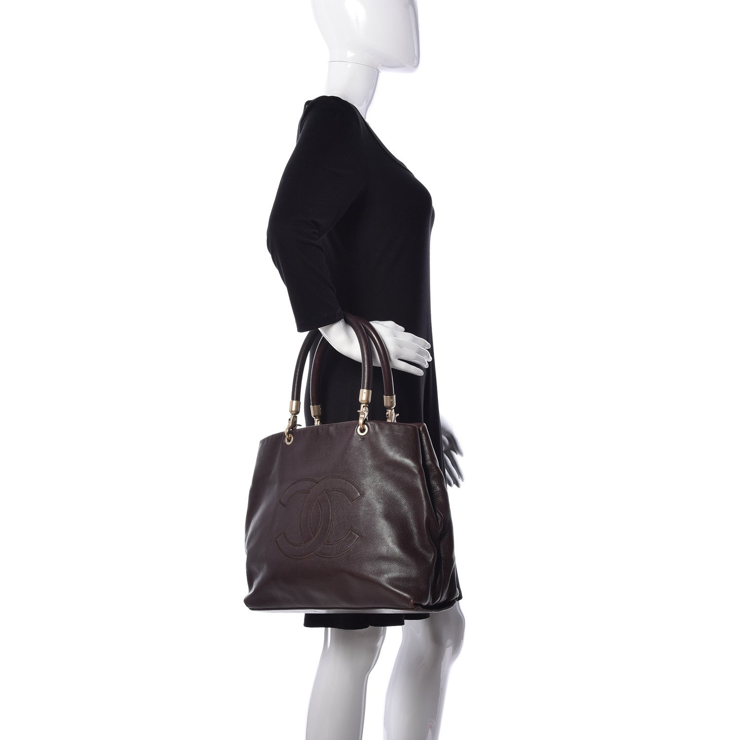 Chanel Caviar CC Tote Brown 2 of 8