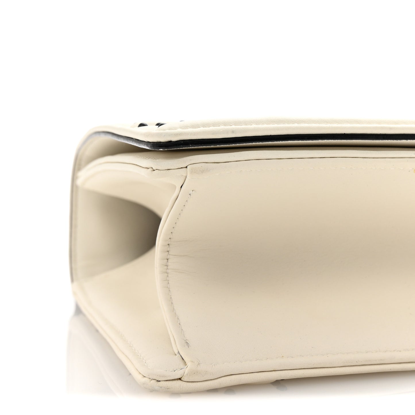 Ultra Matte Calfskin Studded Medium Diorama Flap Bag White Black