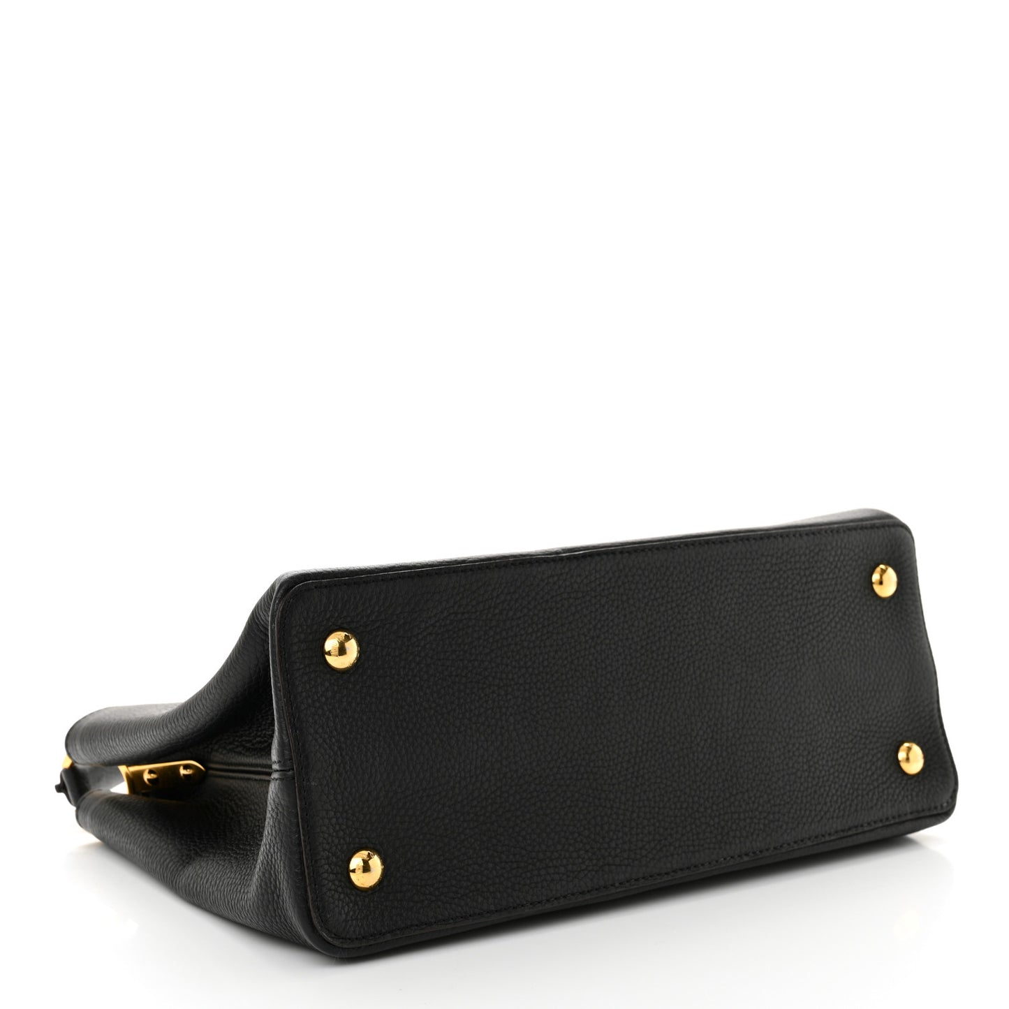 Taurillon Capucines MM Black Fuchsia