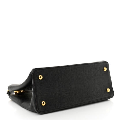 Louis Vuitton Taurillon Capucines MM Black Fuchsia 4 of 9