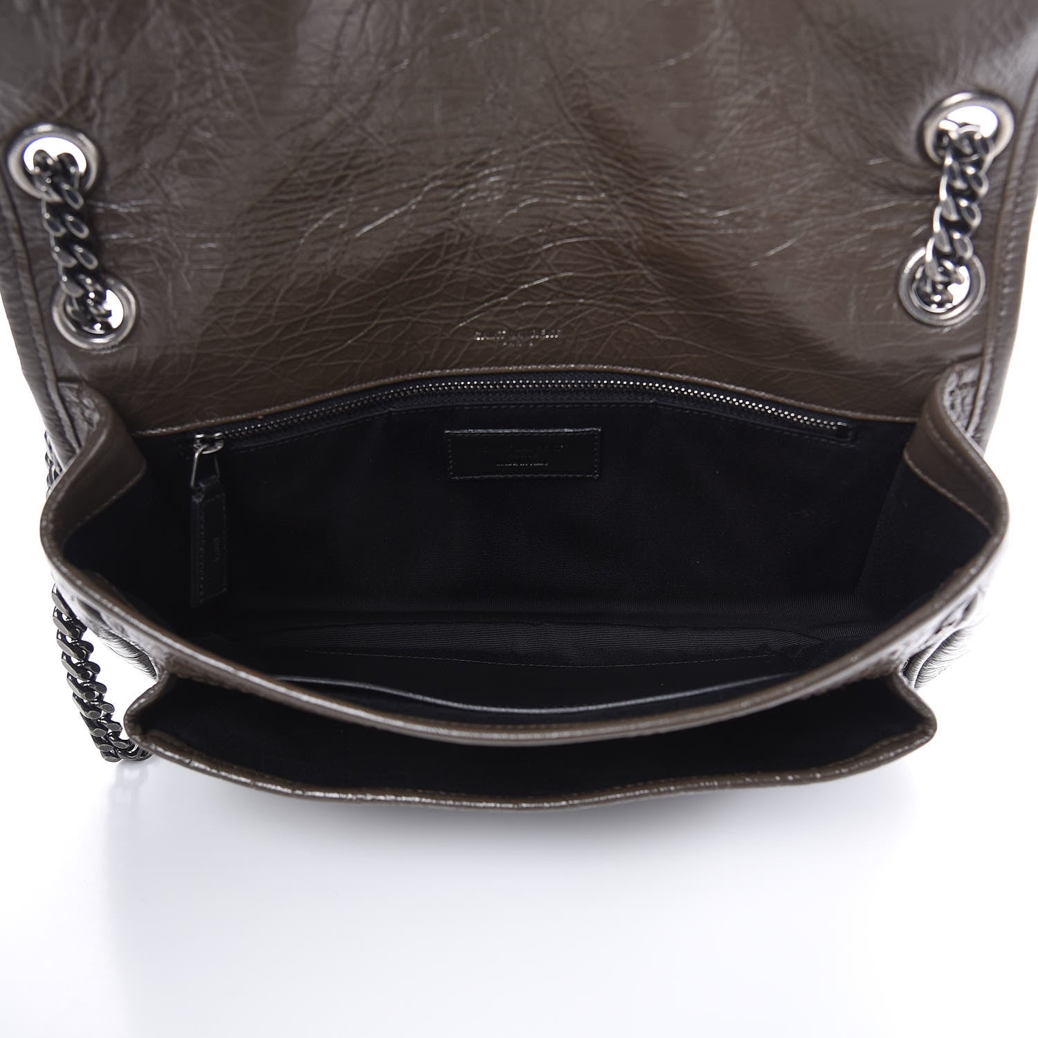 Saint Laurent Crinkled Calfskin Matelasse Monogram Medium Niki Chain Satchel Faggio 5 of 8