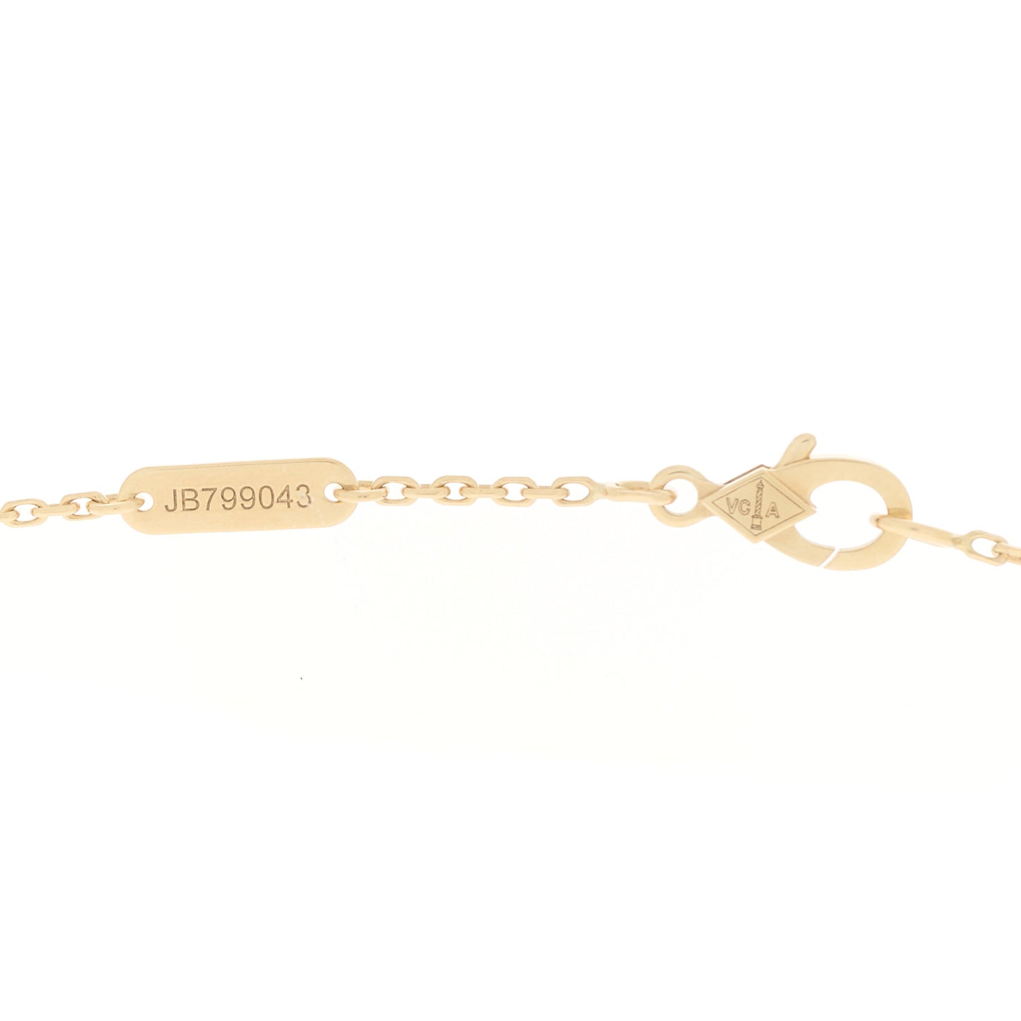 18K Yellow Gold Mother of Pearl Vintage Alhambra Pendant Necklace
