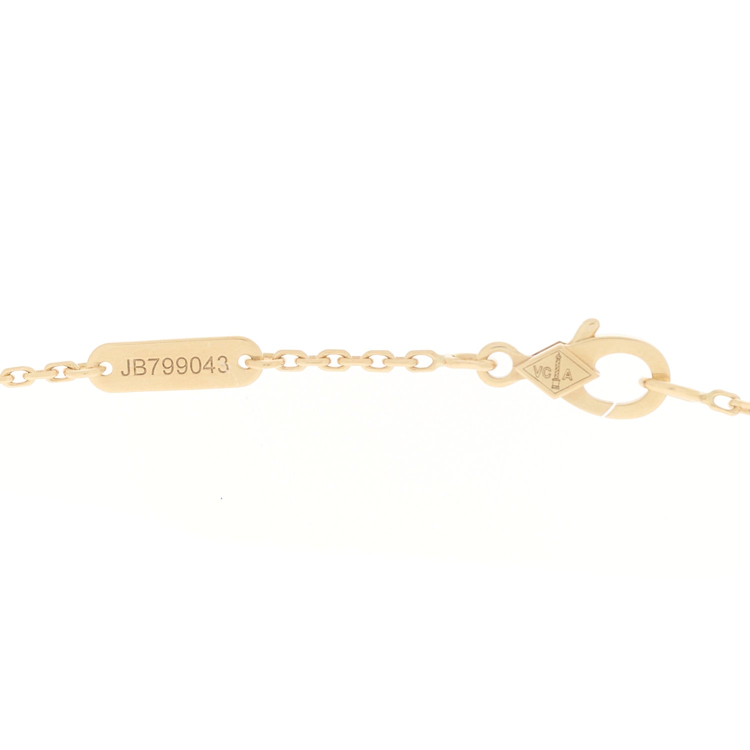 Van Cleef & Arpels 18K Yellow Gold Mother of Pearl Vintage Alhambra Pendant Necklace 4 of 5