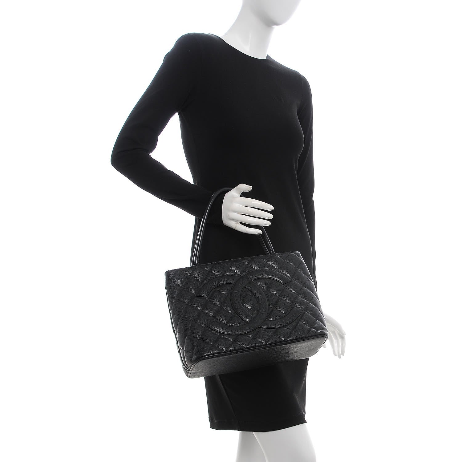 Chanel Caviar Quilted Medallion Tote Black 2 of 10