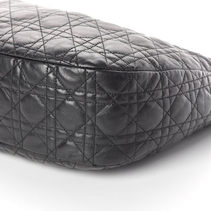 Christian Dior Lambskin Cannage Medium Dior Soft Hobo Black 9 of 9